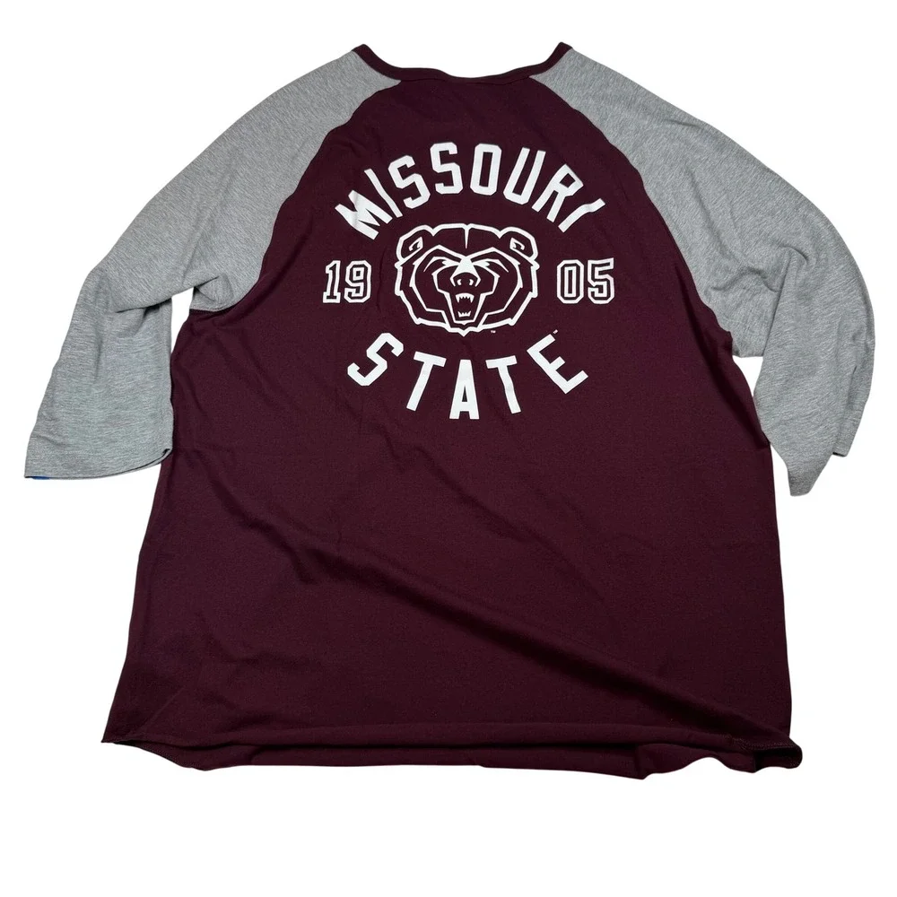 Adidas Originals Missouri State Bears Henley Shirt Mens XL Raglan Baseball Flaw⁠